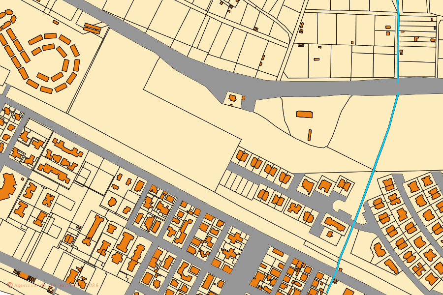 Cadastral map of the centre of Follonica: parcels and buildings, Agenzia delle Entrate cartography