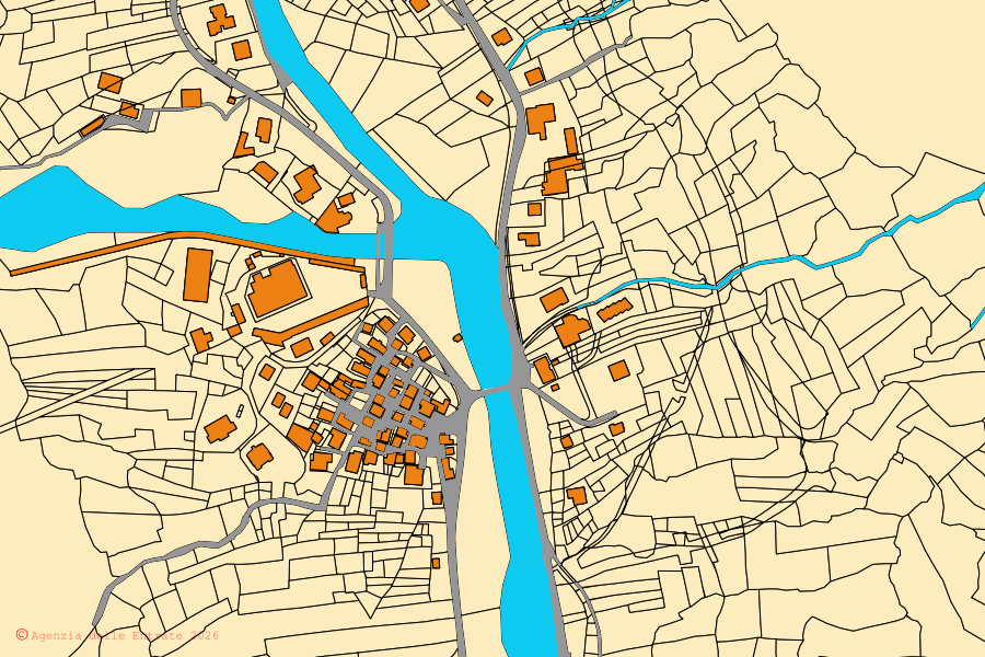 Cadastral map of the centre of Formazza: parcels and buildings, Agenzia delle Entrate cartography