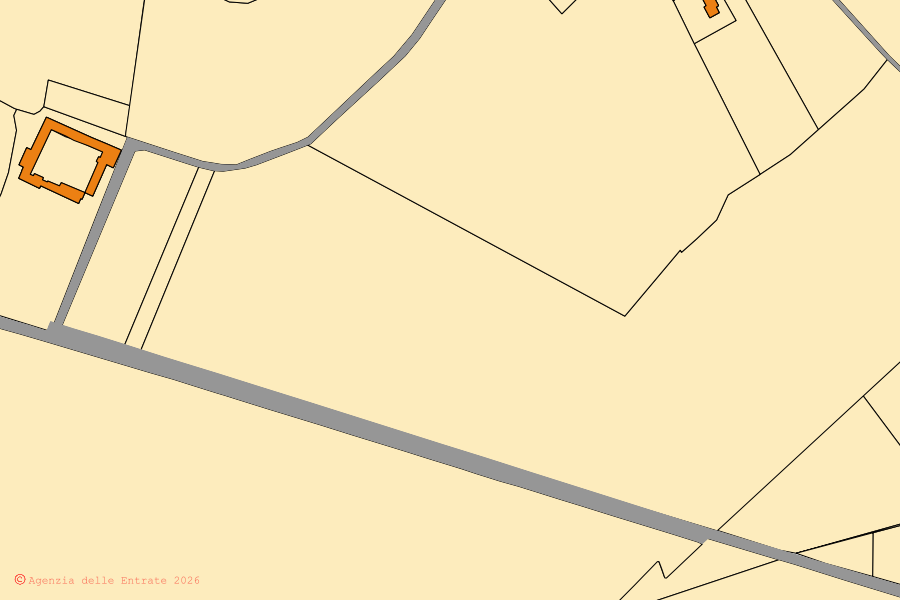 Cadastral map of the centre of Formigliana: parcels and buildings, Agenzia delle Entrate cartography