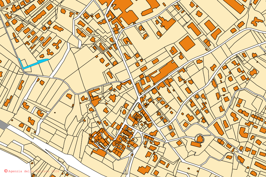 Cadastral map of the centre of Gavirate: parcels and buildings, Agenzia delle Entrate cartography