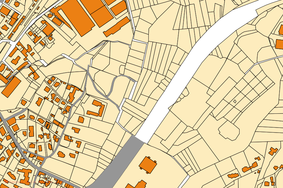 Cadastral map of the centre of Gazzada Schianno: parcels and buildings, Agenzia delle Entrate cartography