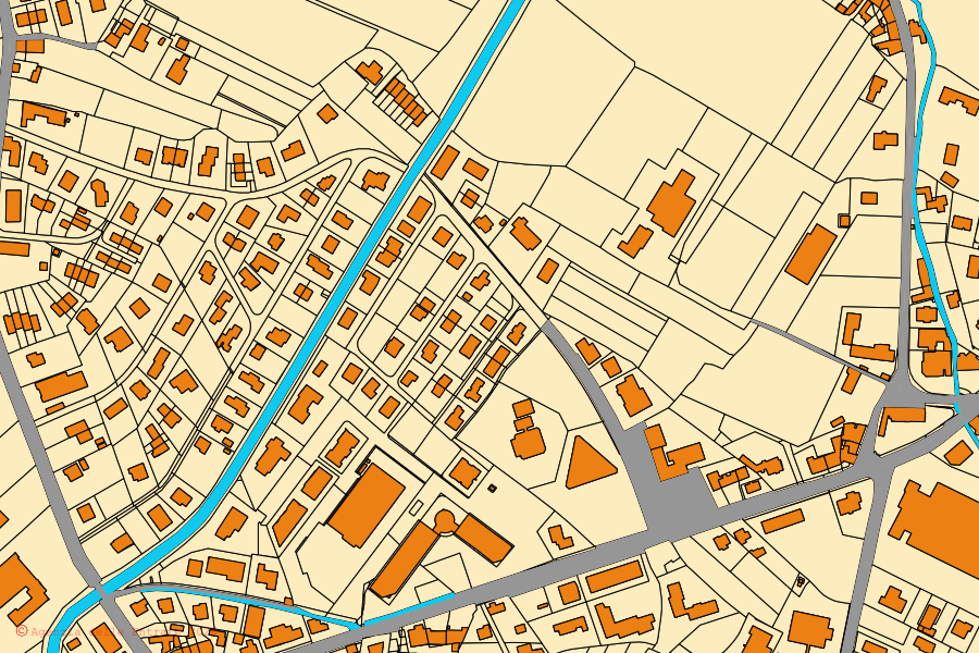 Cadastral map of the centre of Giavera del Montello: parcels and buildings, Agenzia delle Entrate cartography