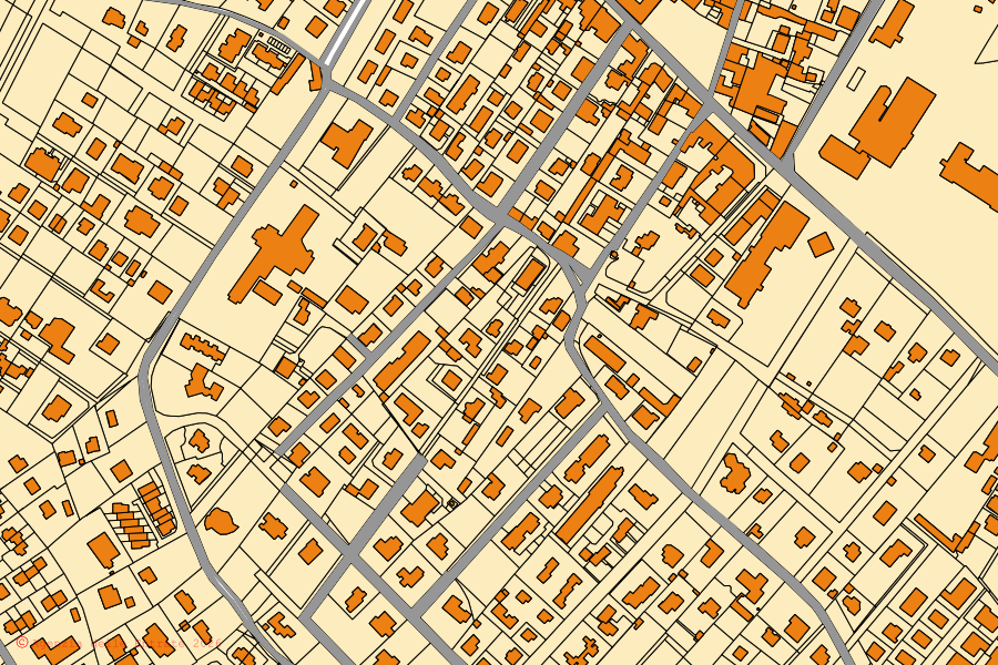 Cadastral map of the centre of Godiasco Salice Terme: parcels and buildings, Agenzia delle Entrate cartography