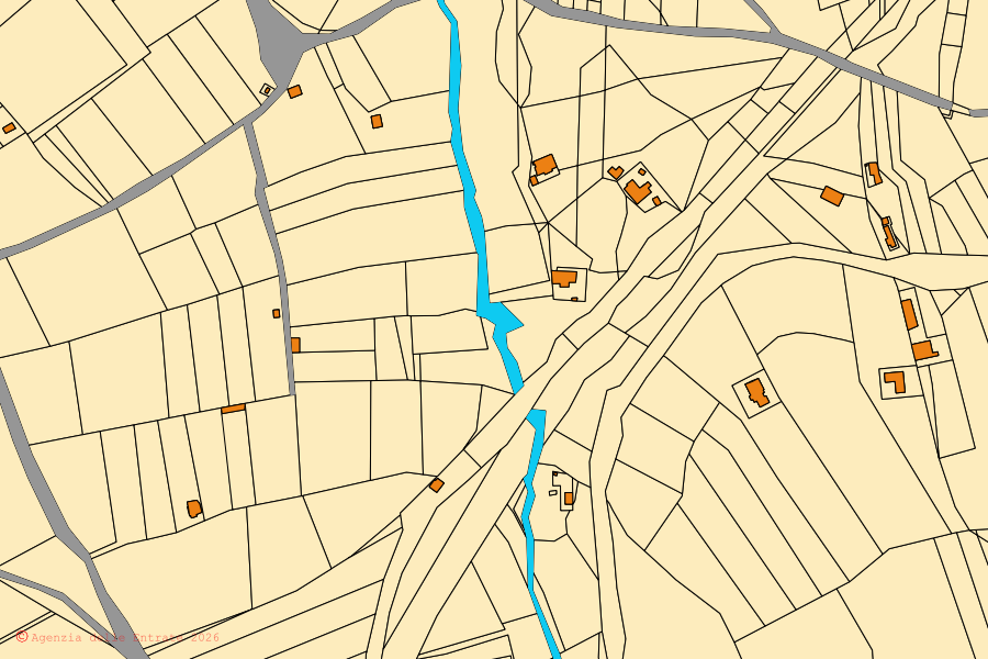 Cadastral map of the centre of Gonnesa: parcels and buildings, Agenzia delle Entrate cartography