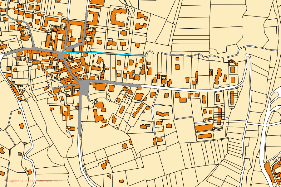 Cadastral map of the centre of Gornate Olona: parcels and buildings, Agenzia delle Entrate cartography