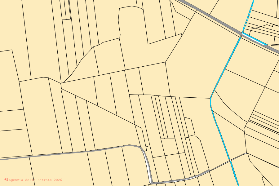 Cadastral map of the centre of Inverno e Monteleone: parcels and buildings, Agenzia delle Entrate cartography