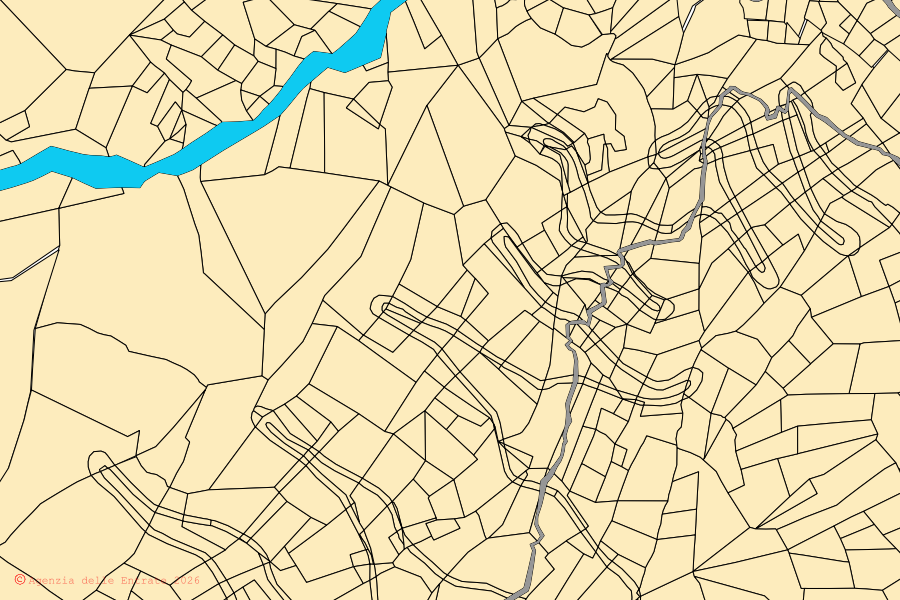 Cadastral map of the centre of Issogne: parcels and buildings, Agenzia delle Entrate cartography