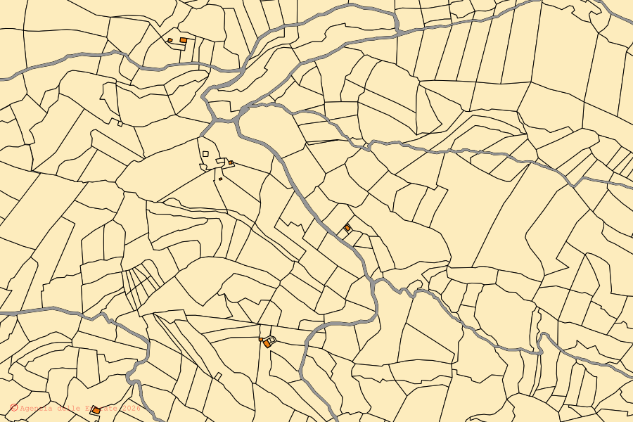 Cadastral map of the centre of Jenne: parcels and buildings, Agenzia delle Entrate cartography