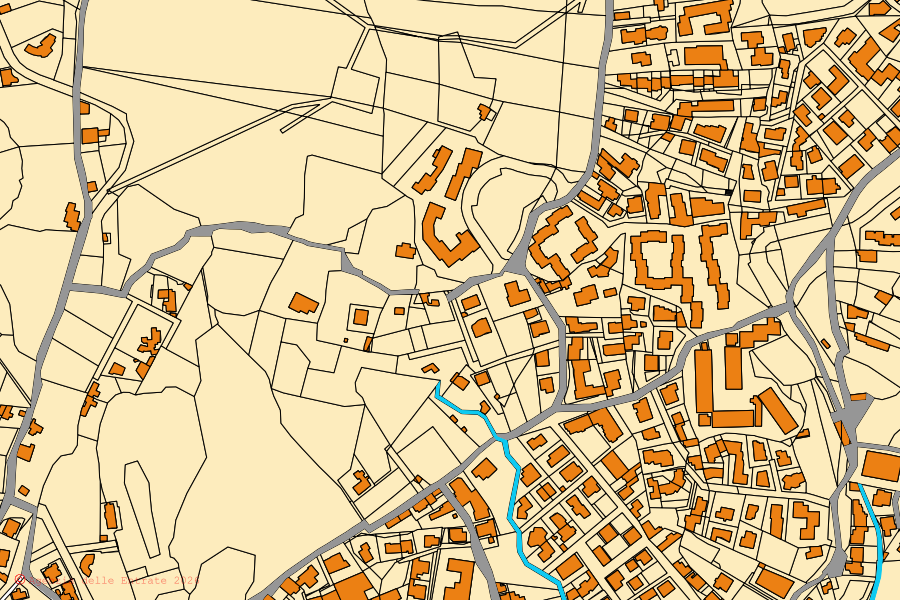 Cadastral map of the centre of La Maddalena: parcels and buildings, Agenzia delle Entrate cartography
