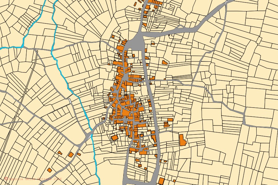 Cadastral map of the centre of Leonessa: parcels and buildings, Agenzia delle Entrate cartography