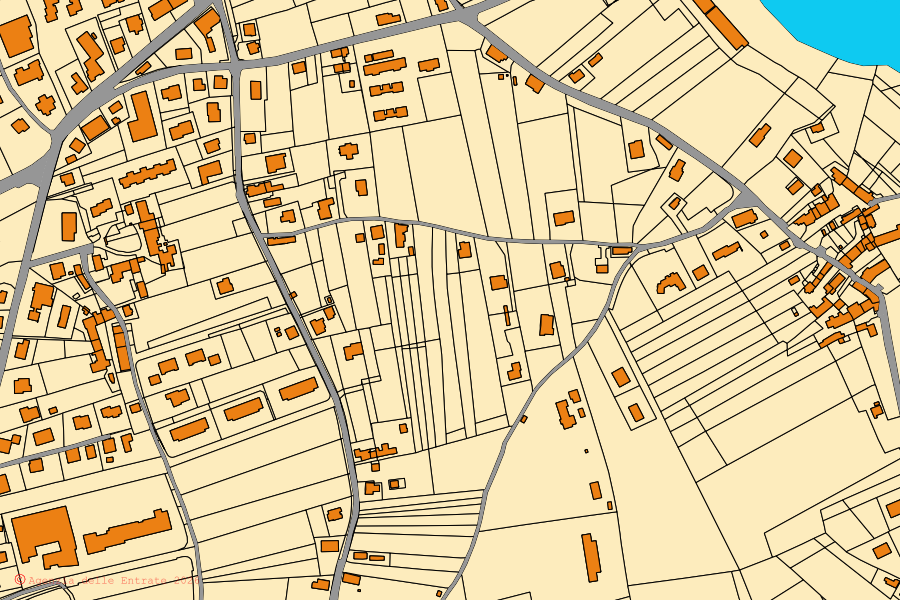 Cadastral map of the centre of Limana: parcels and buildings, Agenzia delle Entrate cartography