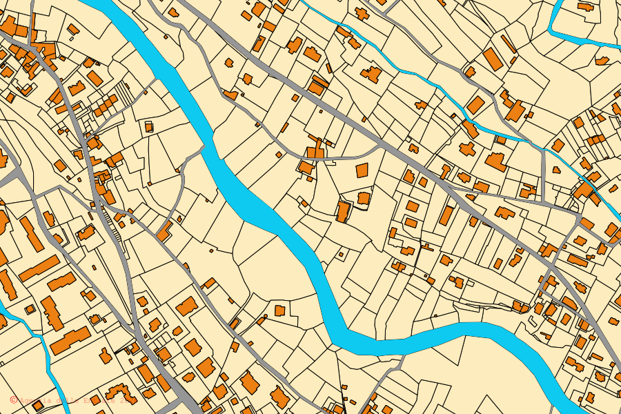 Cadastral map of the centre of Loano: parcels and buildings, Agenzia delle Entrate cartography
