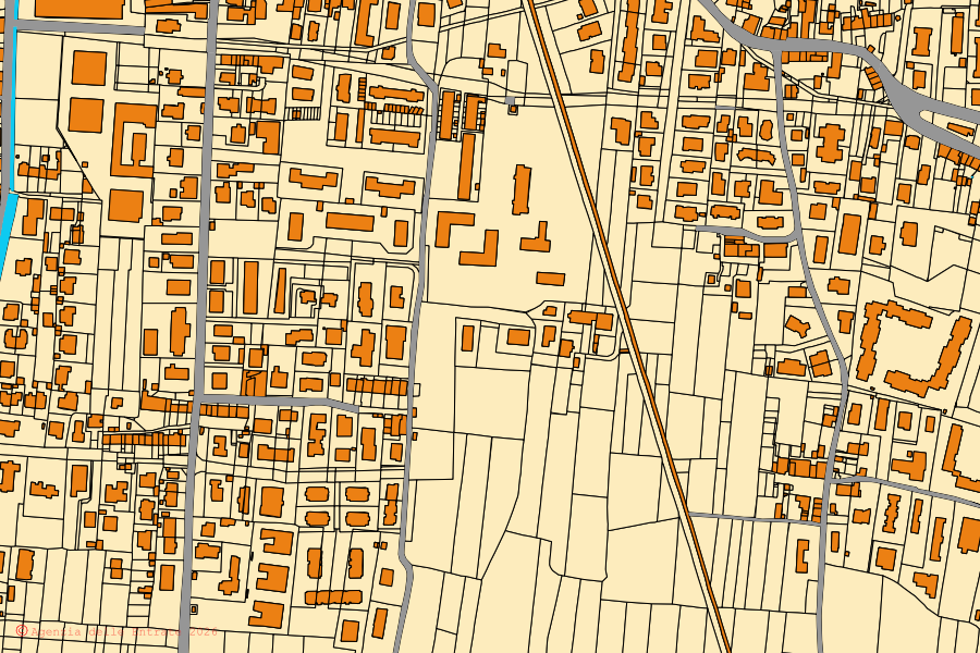 Cadastral map of the centre of Lucca: parcels and buildings, Agenzia delle Entrate cartography