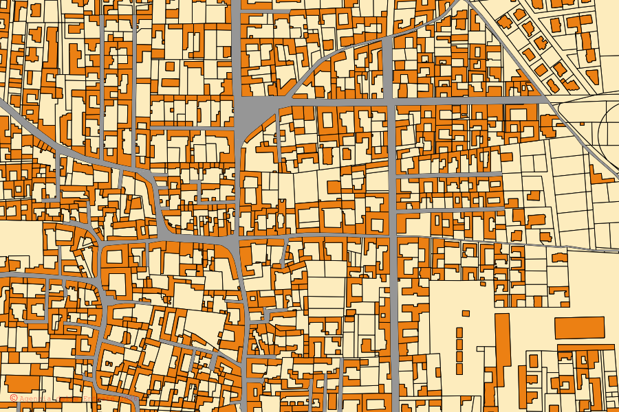 Cadastral map of the centre of Macerata Campania: parcels and buildings, Agenzia delle Entrate cartography
