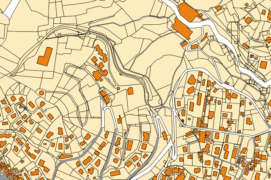 Cadastral map of the centre of Menaggio: parcels and buildings, Agenzia delle Entrate cartography