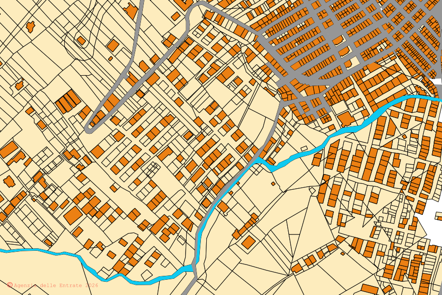 Cadastral map of the centre of Misilmeri: parcels and buildings, Agenzia delle Entrate cartography