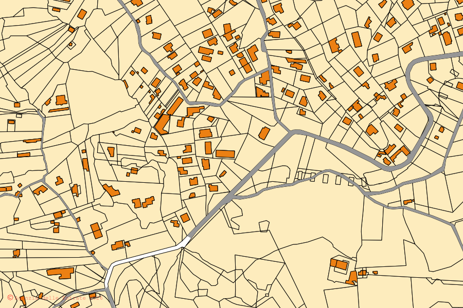 Cadastral map of the centre of Misterbianco: parcels and buildings, Agenzia delle Entrate cartography