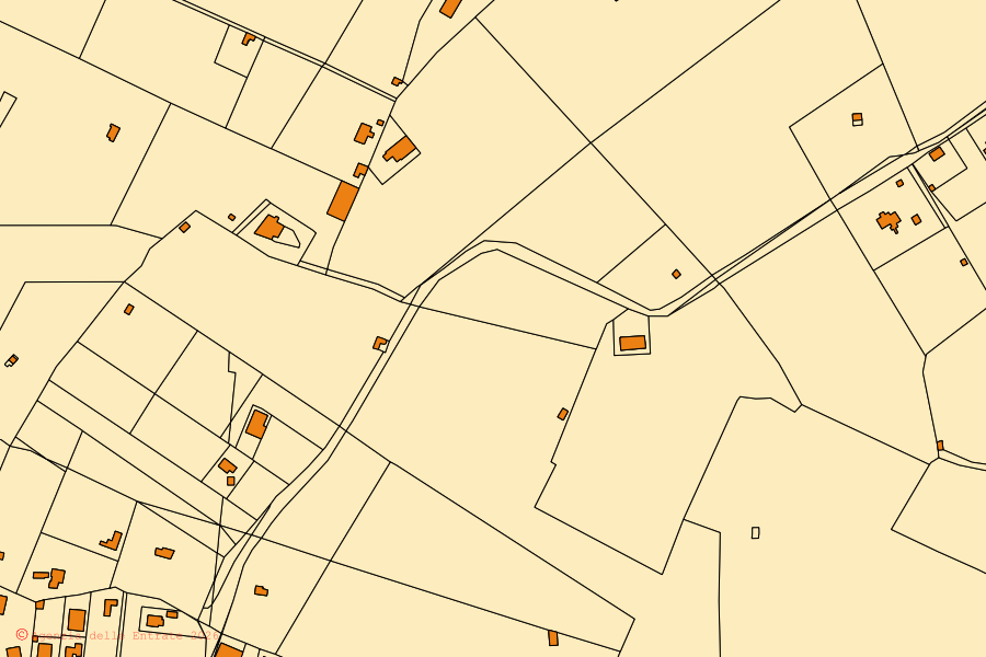 Cadastral map of the centre of Modica: parcels and buildings, Agenzia delle Entrate cartography