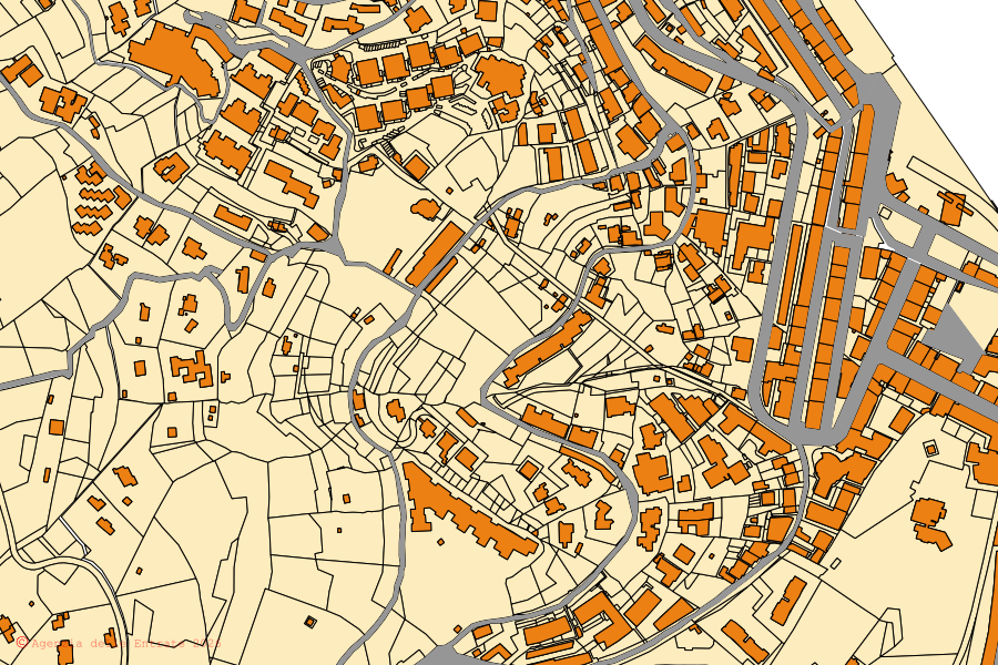 Cadastral map of the centre of Monte Argentario: parcels and buildings, Agenzia delle Entrate cartography