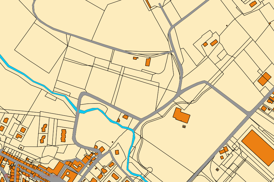 Cadastral map of the centre of Monte Porzio: parcels and buildings, Agenzia delle Entrate cartography