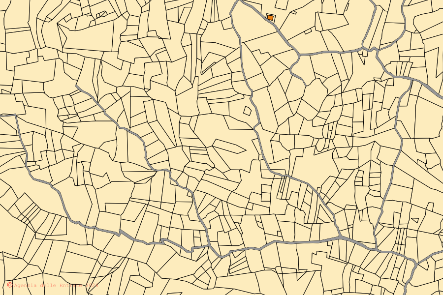 Cadastral map of the centre of Monteferrante: parcels and buildings, Agenzia delle Entrate cartography
