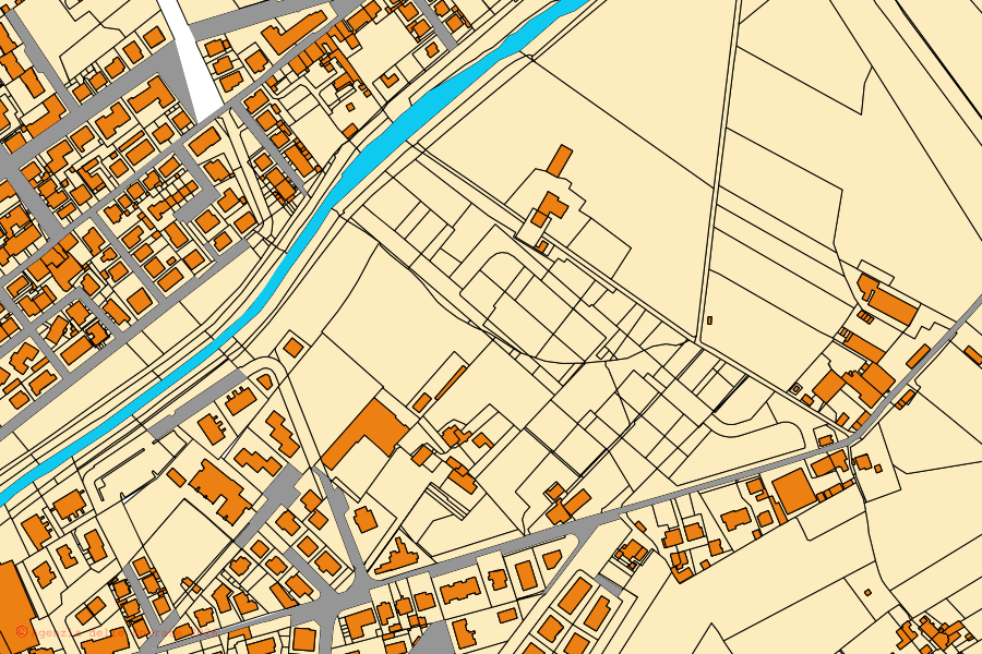Cadastral map of the centre of Montevarchi: parcels and buildings, Agenzia delle Entrate cartography