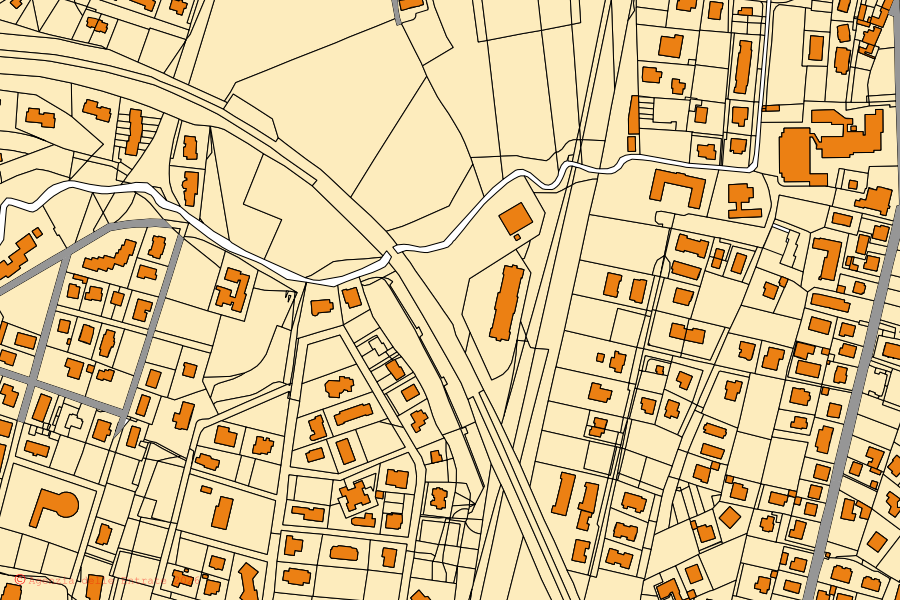 Cadastral map of the centre of Mozzo: parcels and buildings, Agenzia delle Entrate cartography
