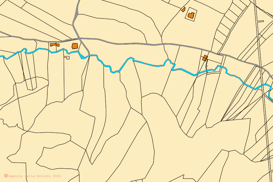 Cadastral map of the centre of Narcao: parcels and buildings, Agenzia delle Entrate cartography