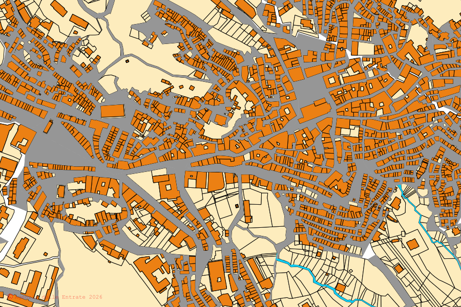 Cadastral map of the centre of Nicosia: parcels and buildings, Agenzia delle Entrate cartography