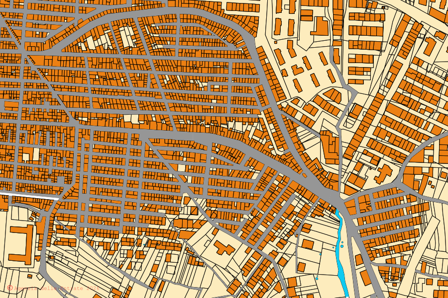 Cadastral map of the centre of Niscemi: parcels and buildings, Agenzia delle Entrate cartography