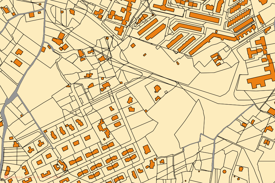 Cadastral map of the centre of Noci: parcels and buildings, Agenzia delle Entrate cartography