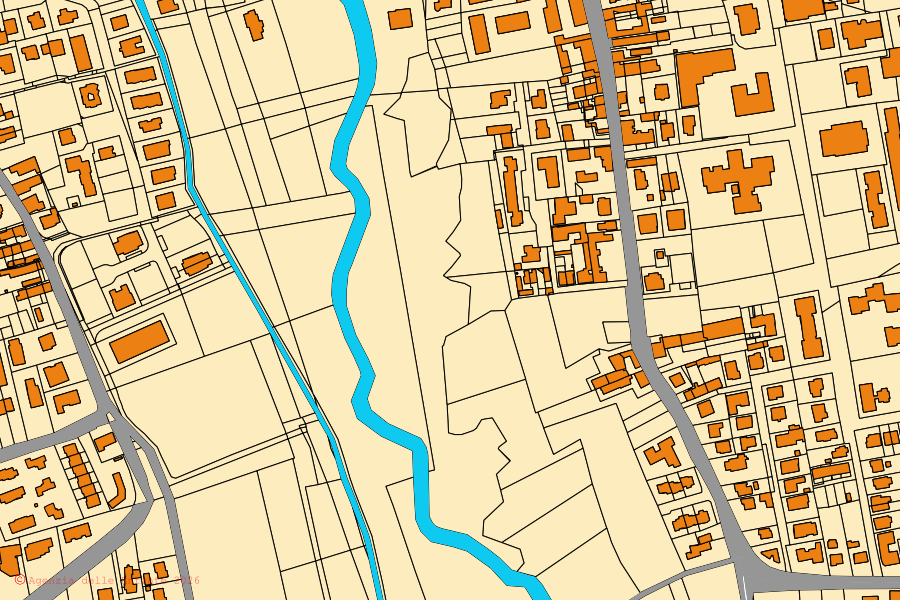 Cadastral map of the centre of Nogara: parcels and buildings, Agenzia delle Entrate cartography