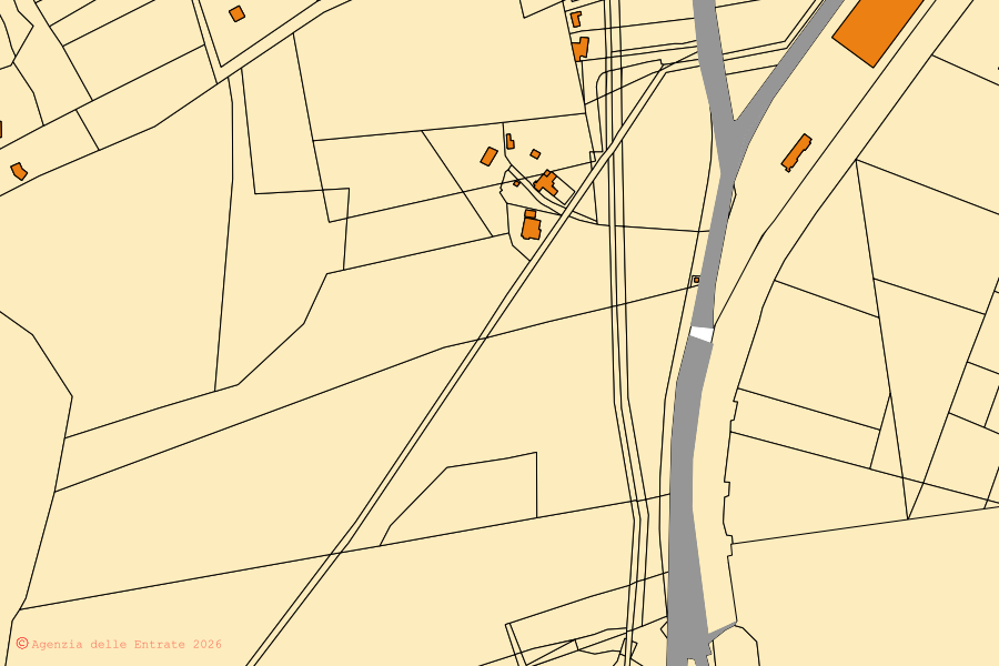 Cadastral map of the centre of Olbia: parcels and buildings, Agenzia delle Entrate cartography