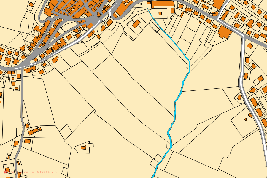 Cadastral map of the centre of Ostra Vetere: parcels and buildings, Agenzia delle Entrate cartography