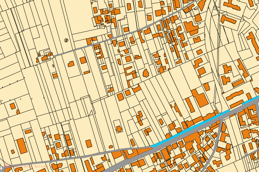 Cadastral map of the centre of Palma Campania: parcels and buildings, Agenzia delle Entrate cartography