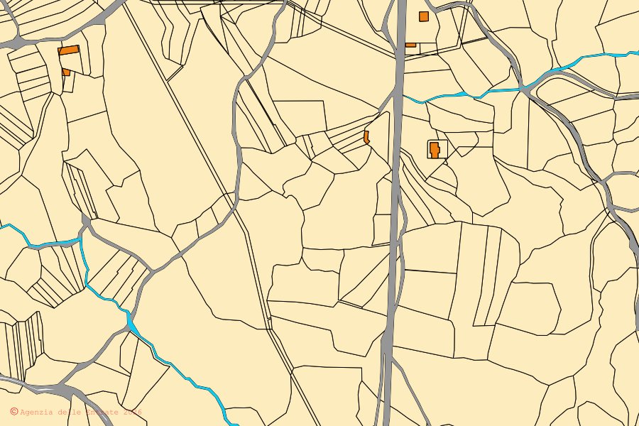 Cadastral map of the centre of Pau: parcels and buildings, Agenzia delle Entrate cartography