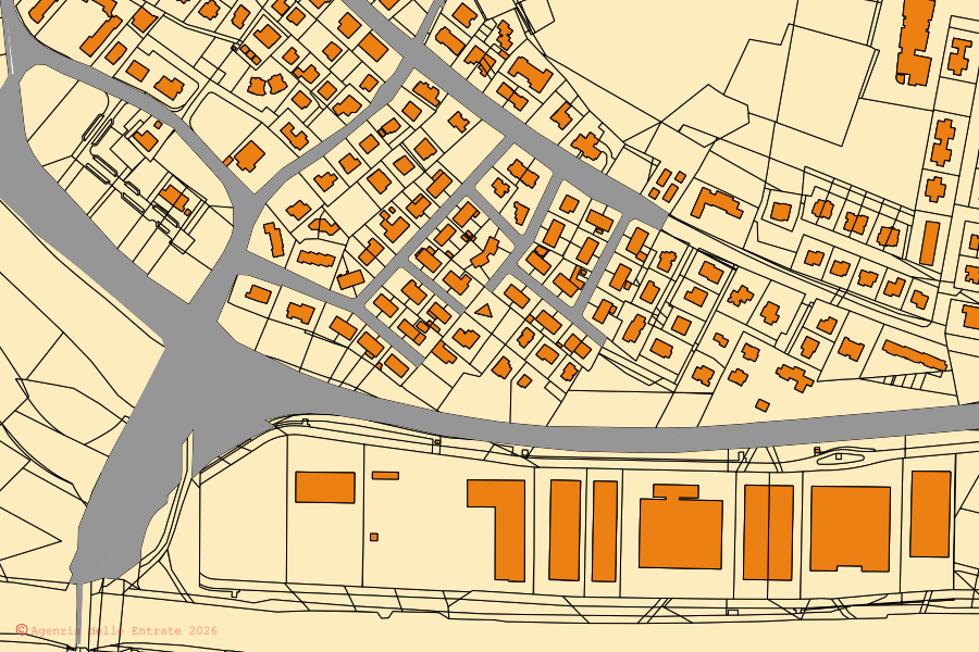 Cadastral map of the centre of Peschiera del Garda: parcels and buildings, Agenzia delle Entrate cartography