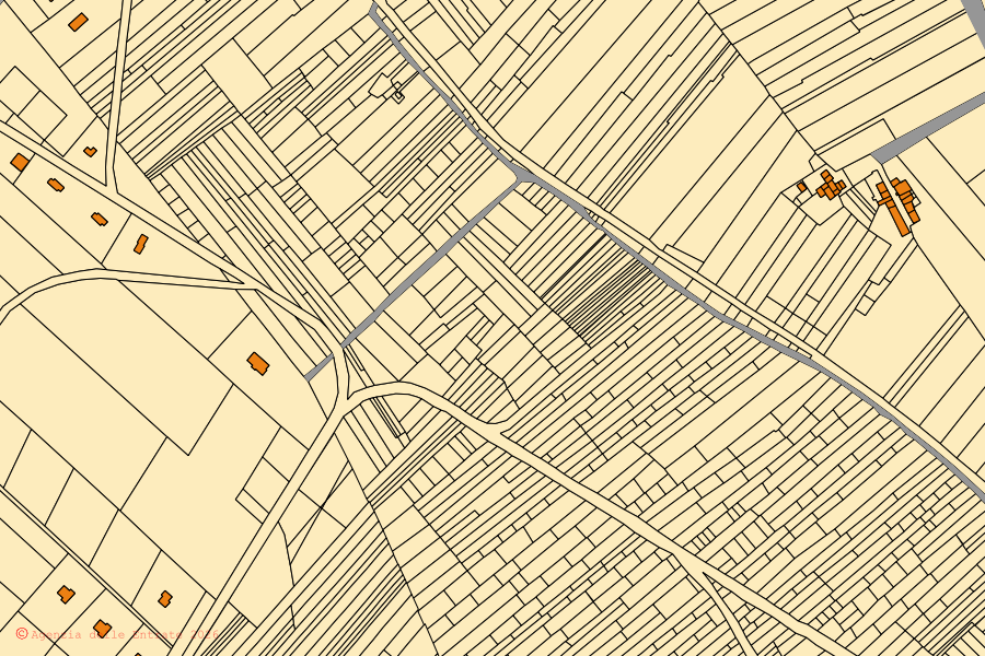 Cadastral map of the centre of Petrosino: parcels and buildings, Agenzia delle Entrate cartography