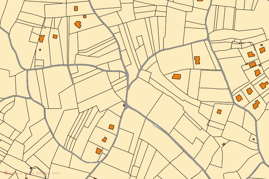 Cadastral map of the centre of Pietra Marazzi: parcels and buildings, Agenzia delle Entrate cartography