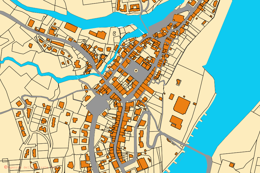 Cadastral map of the centre of Pievepelago: parcels and buildings, Agenzia delle Entrate cartography
