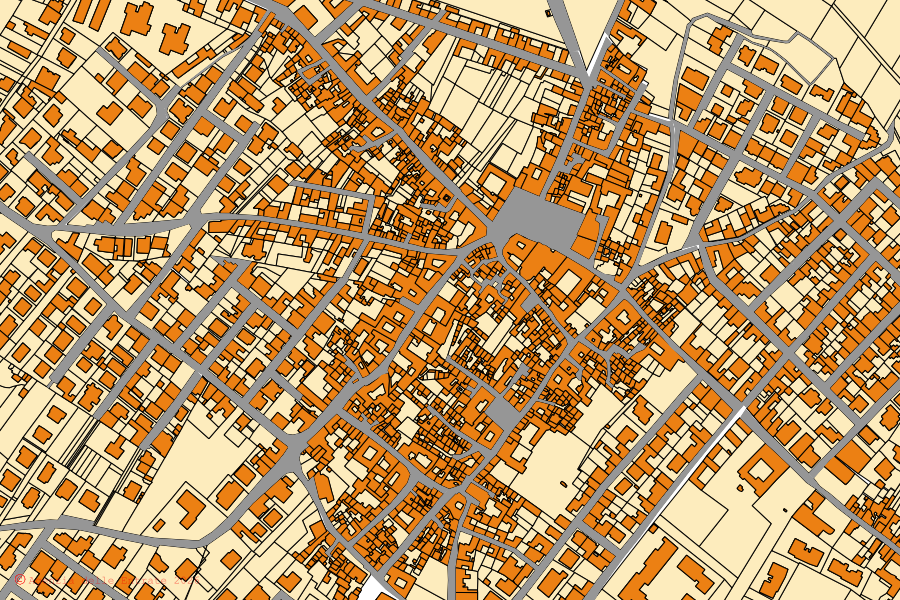 Cadastral map of the centre of Pignataro Maggiore: parcels and buildings, Agenzia delle Entrate cartography