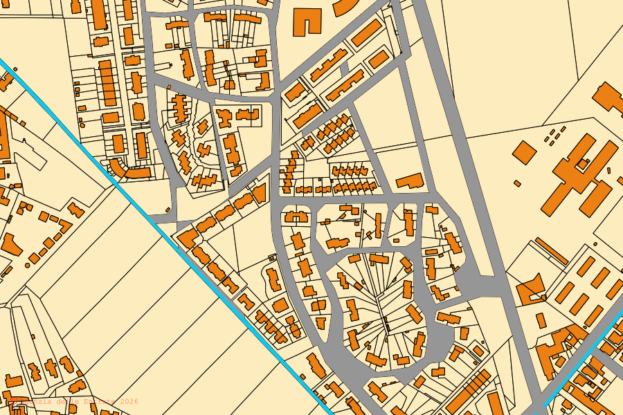 Cadastral map of the centre of Pisa: parcels and buildings, Agenzia delle Entrate cartography