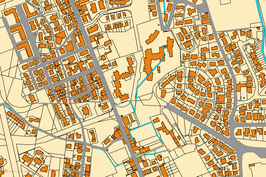 Cadastral map of the centre of Pistoia: parcels and buildings, Agenzia delle Entrate cartography
