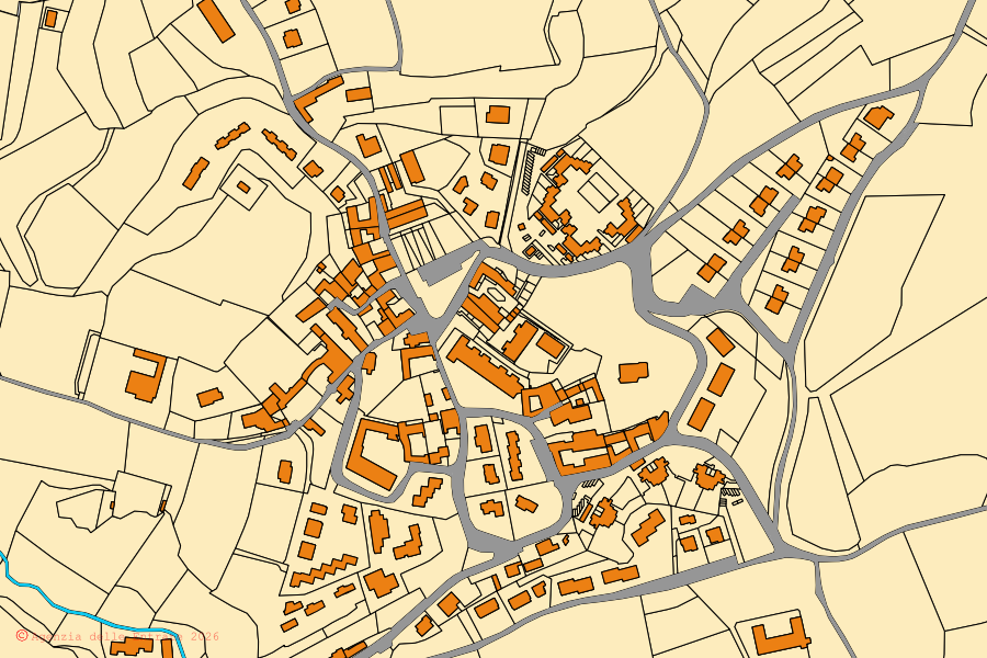 Cadastral map of the centre of Polpenazze del Garda: parcels and buildings, Agenzia delle Entrate cartography