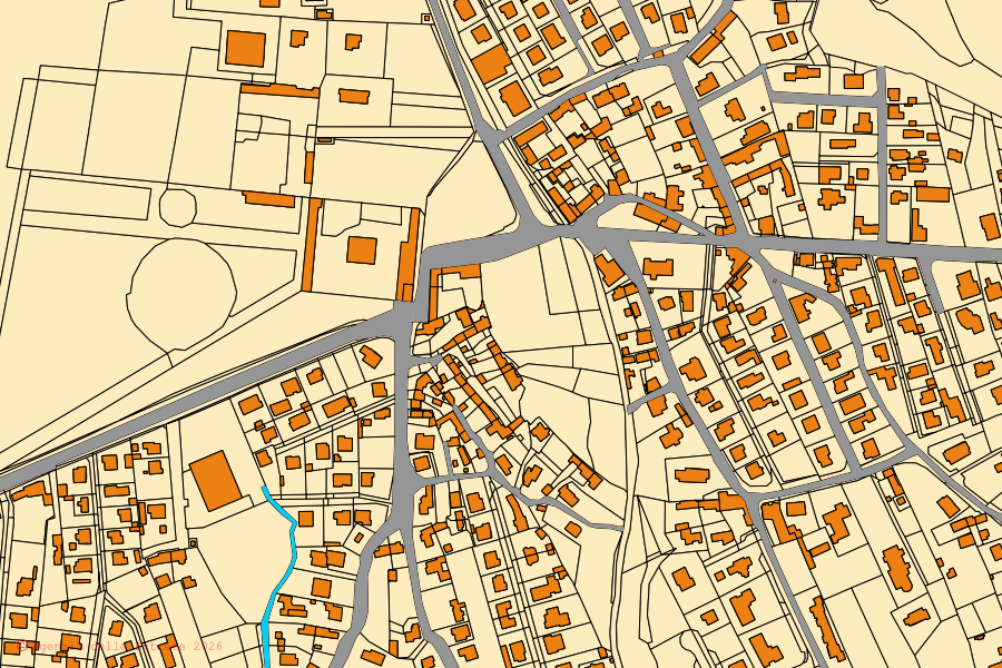 Cadastral map of the centre of Porcia: parcels and buildings, Agenzia delle Entrate cartography