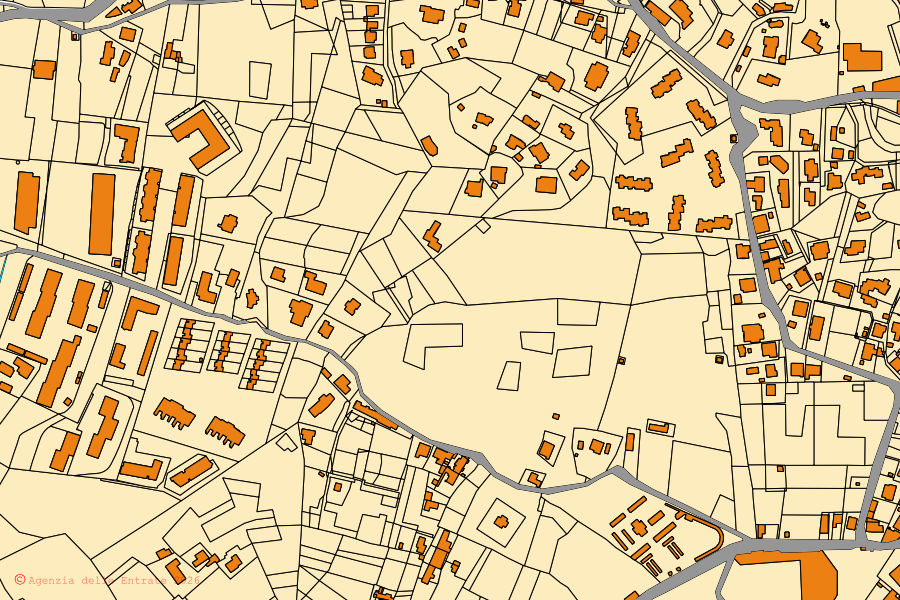 Cadastral map of the centre of Portoferraio: parcels and buildings, Agenzia delle Entrate cartography