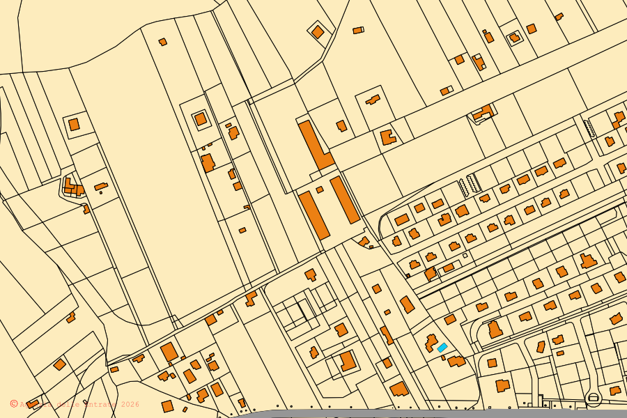 Cadastral map of the centre of Pozzallo: parcels and buildings, Agenzia delle Entrate cartography