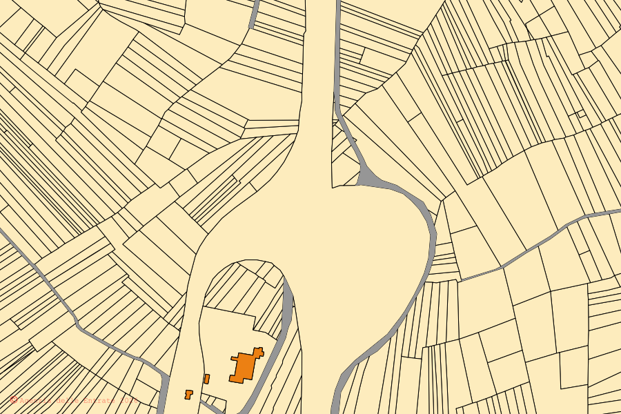 Cadastral map of the centre of Pratola Peligna: parcels and buildings, Agenzia delle Entrate cartography