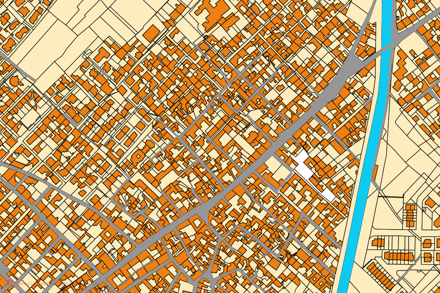 Cadastral map of the centre of Quartucciu: parcels and buildings, Agenzia delle Entrate cartography