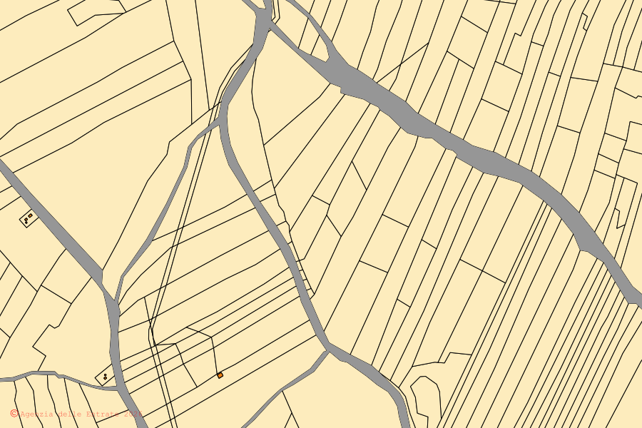 Cadastral map of the centre of Rocchetta Sant'Antonio: parcels and buildings, Agenzia delle Entrate cartography